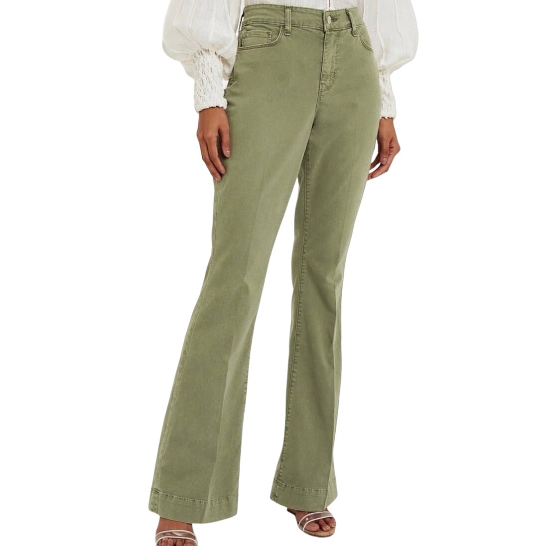 Nwt L'agence The Affair High Rise Flare Jeans In Brigade Green Size 30